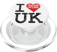 Bandera de Reino Unido con texto en inglés "I love the United Kingdom" PopSockets PopGrip para MagSafe
