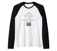 Bandera de Reino Unido Patriota FLY Union Jack apoyo orgulloso británico Camiseta Manga Raglan