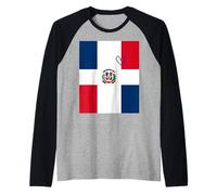 Bandera de República Dominicana Corazón Dominicano Orgulloso Día N Camiseta Manga Raglan