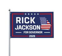 Bandera de Rick Jackson 2026, tamaño 3x5, para gobernador de Georgia. Bandera de jardín (sin mástil).