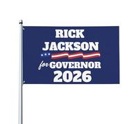 Bandera de Rick Jackson 2026, tamaño 3x5, para gobernador de Georgia. Bandera de jardín (sin mástil).