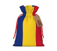 Bandera de Rumania 1 bolsa de regalo de Navidad con cordón de 8.3 x 11.8 pulgadas, para regalar en fiestas de vacaciones