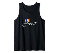 Bandera de Rumania Libre - Libertad rumana Word Art Camiseta sin Mangas