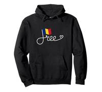 Bandera de Rumania Libre - Libertad rumana Word Art Sudadera con Capucha
