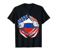 Bandera de Rusia Americana Orgullosa de mi herencia rusa Camiseta