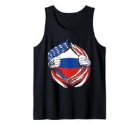 Bandera de Rusia Americana Orgullosa de mi Herencia Rusa Camiseta sin Mangas