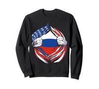 Bandera de Rusia Americana Orgullosa de mi Herencia Rusa Sudadera
