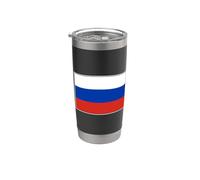 BANDERA DE RUSIA COLORES RUSOS BANNER Escudo de armas Vaso térmico de acero inoxidable de doble pared