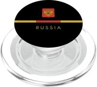 Bandera de Rusia Escudo Logotipo Arte Ciudadano Ruso Recuerdo Regalo PopSockets PopGrip para MagSafe