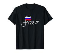 Bandera de Rusia Libre - Libertad Rusa Palabra Arte Camiseta