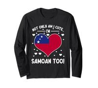 Bandera de Samoa Not Only Am I Cute Im Samoan Too Manga Larga
