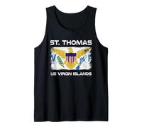 Bandera de San Tomás USVI con diseño de Bandera de USVI Camiseta sin Mangas