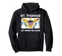 Bandera de San Tomás USVI con diseño de Bandera de USVI Sudadera con Capucha
