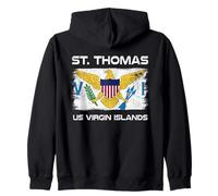 Bandera de San Tomás USVI con diseño de Bandera de USVI Sudadera con Capucha