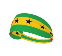 Bandera de Santo Tomé y Príncipe, bandas elásticas antideslizantes que absorben el sudor para mujeres y hombres, diadema de entrenamiento para gimnasio, correr, yoga, tenis