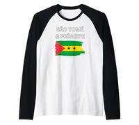 Bandera de Santo Tomé y Príncipe Camiseta Manga Raglan