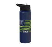 Bandera de sátira política estilo piscina Stainless Steel Insulated Water Bottle