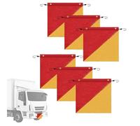 Bandera De Seguridad | 6 Unidades para Carga de Gran Tamaño con Cordón Elástico,Cartel Impermeable de 45 x 45 cm con Alta Visibilidad para Vehículos de Remolque y Transporte