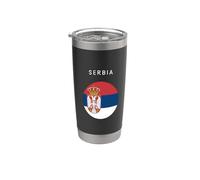 Bandera de Serbia - Minimalista Souvenir World Travel Lover Vaso térmico de acero inoxidable de doble pared
