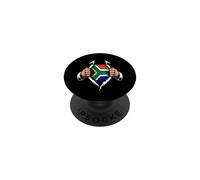 Bandera de Sudáfrica arrancada raíces del Orgullo sudafricano PopSockets PopGrip Adhesivo
