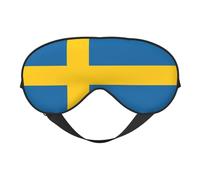 Bandera de Suecia 4 Máscaras para dormir con la bandera de Suecia Correa ajustable Máscara de ojos suave para mujeres Hombres Viajes Trabajo Hogar