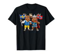 Bandera de Suecia y Noruega Raíces suecas Orgullosa Noruega Camiseta