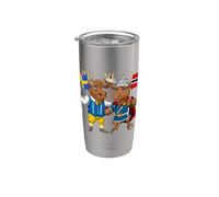 Bandera de Suecia y Noruega Raíces suecas Orgullosa noruega Vaso térmico de acero inoxidable de doble pared
