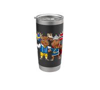 Bandera de Suecia y Noruega Raíces suecas Orgullosa noruega Vaso térmico de acero inoxidable de doble pared