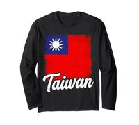 Bandera de Taiwán Vintage Orgulloso Taiwán Manga Larga