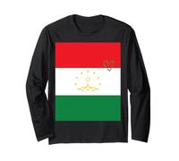 Bandera de Tayikistán Corazón Tayiko Orgulloso Día Nacional del Patrimonio Manga Larga