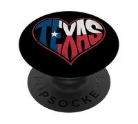 Bandera de Texas, corazón, amor, estrella, orgullo estatal, vintage, patriota PopSockets PopGrip Adhesivo