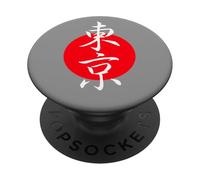 Bandera de Tokio Japón Kanji Red Sun para los amantes de Japón y Tokio PopSockets PopGrip Adhesivo