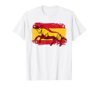 Bandera de Toro español, Orgullo de España, Patrimonio ibérico Camiseta gráfica económica, Hombre, Blanco, L