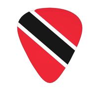 Bandera de Trinidad y Tobago Púas de guitarra elegantes y duraderas, tres tipos de púas de guitarra finas, medianas y pesadas (12 piezas), adecuadas para guitarra, bajo, guitarra eléctrica, ukelele,