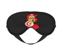 Bandera de Túnez Mapa 10 Bandera de Túnez Máscaras para dormir Correa ajustable Máscara de ojos suave para mujeres Hombres Viajes Trabajo Hogar