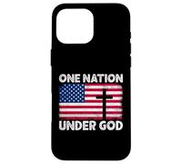 Bandera de una nación bajo Dios del 4 de Julio patriótica Cristiana Carcasa para iPhone 16 Pro MAX