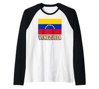 Bandera de Venezuela Latina Hombres Mujeres Niños Venezolano Camiseta Manga Raglan