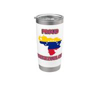 Bandera de Venezuela Patriótica Hombres Mujeres Niños Orgulloso Venezolano Vaso térmico de acero inoxidable de doble pared