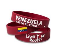 Bandera De Venezuela pulsera Vinotinto - Pack de 3 brazaletes de silicona 15 mm | “VENEZUELA HASTA EL FINAL” alusivos Bandera Venezuela 7 Estrella | Unisex 202 mm | Accesorio deportivo y patriótico