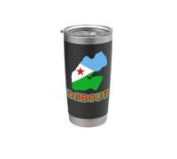 Bandera de Yibuti africana para hombres, mujeres y niños Vaso térmico de acero inoxidable de doble pared