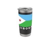 Bandera de Yibuti patriótica para hombres, mujeres y niños, África Vaso térmico de acero inoxidable de doble pared