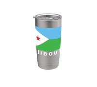 Bandera de Yibuti patriótica para hombres, mujeres y niños, África Vaso térmico de acero inoxidable de doble pared