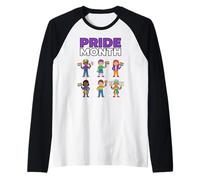Bandera del Arco Iris del Mes del Orgullo Celebración Diversidad Igualdad Amor Camiseta Manga Raglan