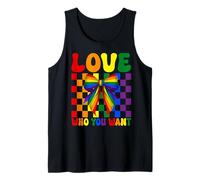 Bandera del arco iris del orgullo gay LGBTQ Girl Love Who You Want Camiseta sin Mangas