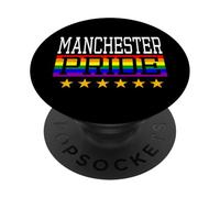 Bandera del Arco Iris LGBT de Manchester Pride Gay Lesbianas Queer PopSockets PopGrip Adhesivo