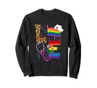Bandera del arco iris Love Nurse RN Scrub Top LGBT Pride Month Gay Sudadera