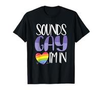 Bandera del Arco Iris Suena Gay Estoy En Orgullo LGBTQ Camiseta