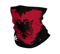 Bandera del Corazón De Albania Mujer Hombre Calentador De Cuello Protección UV Braga De Cuello Multifuncional Pasamontañas para Verano Yoga Deportes Aire Libre