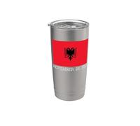 Bandera del Día de la Independencia Nacional de Albania Cultura Albanesa Vaso térmico de acero inoxidable de doble pared
