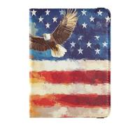 Bandera del Día de los Presidentes de Estados Unidos y Lady Liberty de cuero para pasaporte y tarjeta de vacunación, combo organizador de documentos de viaje, soporte para pasaporte con ranura para